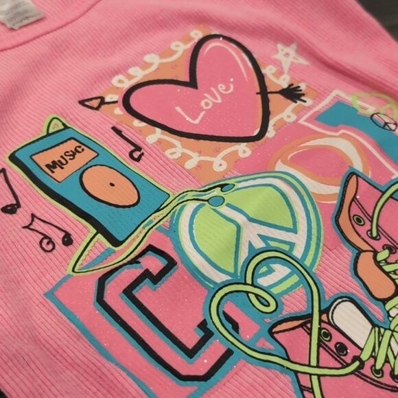 BUNDLE Of 3 Tshirts Tank Top Summer Neon Unicorn Glitter George Okie Dokie - Picture 3 of 12